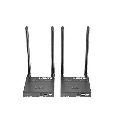 Extensor Inalámbrico HDMI| Con KVM | 4K@60Hz 4096x2160 | Tecnología ipcolor | Banda 5G 5.18-5.24 GHz | Distancia 50 m | Conexión de Hasta 1 a 4 | TT699KVMV20