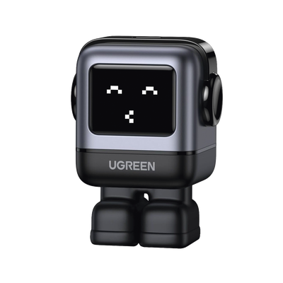 Cargador Mini GaNRobot 30W serie UNO | 1 USB-C de Carga Rápida | Tecnología GaN II | Multiprotocolo PD/QC/SCP/FCA | Carga Inteligente | Pantalla LED | Zapato Magnético Extraíble | Thermal Guard | Color Negro. | 15550