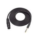 Cable para Micrófono Plug 6.35 mm (1/4 Inch) Macho a XLR Canon Hembra / Núcleo de Cobre / 5 Metros / Alta Calidad / Color Negro | 20721
