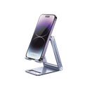 Soporte para Teléfono Celular de Aluminio / Angulo Ajustable / Amplia Compatibilidad con dispositivos de 4.7'' a 7.9'' / Antideslizante / Antiarañazos / Plegable / Color Azul | 90461