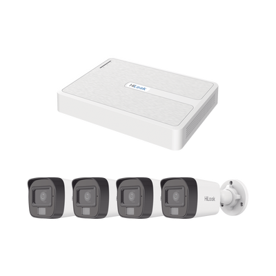 Kit IP 2 Megapixel / NVR de 8 Canales con 8 Puertos PoE / 4 Cámaras IP Bala Dual light para Exterior / Micrófono Integrado | KIPH4B4MP/A
