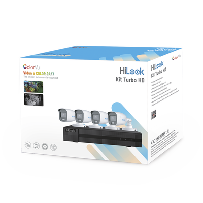 Kit TurboHD 1080p / DVR 4 Canales / 4 Cámaras Bala ColorVu con Micrófono Integrado / Fuente de Poder / Accesorios de Instalación | HL-1080-CV/A