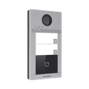 Videoportero IP 2 Megapixel / Llamada y Apertura Remota desde App Hik-Connect (requiere monitor) / PoE / Exterior IP65 + Antivandalico IK08 / 2 Departamentos / Apertura con Tarjeta / Soporta 2 Puertas y hasta 6 Monitores | DS-KV8213-WME1(C)