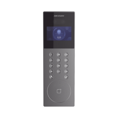 Videoportero IP Multiapartamento con Reconocimiento Facial / Llamada a App HikConnect (requiere monitor) / Protección IP65 / Apertura por Rostro, Tarjeta o App | DS-KD9203-E6