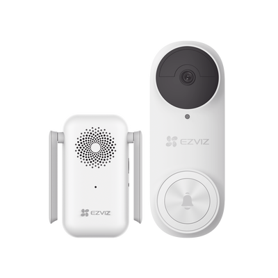 Timbre con Cámara Wi-Fi (Doorbell) de Batería Recargable  / Libre de Cables / Uso Exterior Con Protección (IP65) / Cámara 3 Megapíxel / Llamada a la App / Incluye Timbre Para Interior Con Timbres Seleccionables / Ranura | CS-DB2KIT