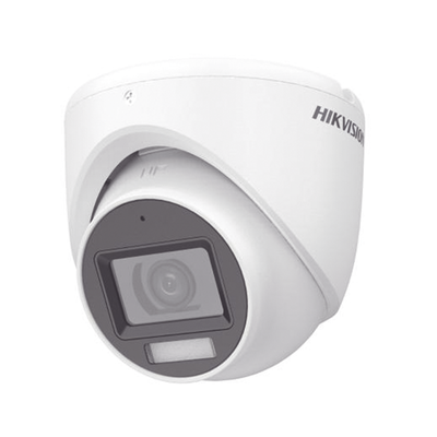 [Dual Light + ColorVu] Turret TURBOHD 3K (5 Megapixel) / Lente 2.8 mm / 30 mts IR + 20 mts Luz Blanca / Gran Angular 104.9° / Exterior IP67 / Micrófono Integrado / dWDR / 4 Tecnologías / Metal | DS-2CE76K0T-LMFS