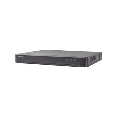 DVR 8 Canales TURBOHD + 8 Canales IP / 8 Megapixel (4K) / Audio de dos vías por Coaxitron / ACUSENSE / Reconocimiento Facial / 1 Bahía de Disco Duro / Salida de Video en 4K / H.265+ | IDS-7208HUHI-M1/XT