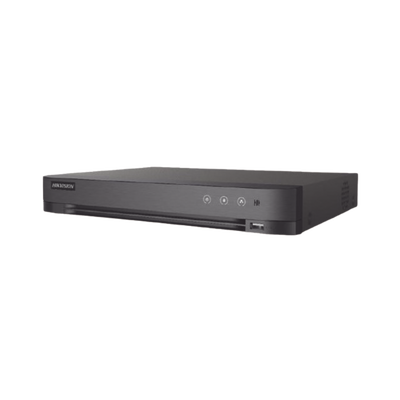 DVR 4 Canales TURBOHD + 4 Canales IP / 8 Megapixel (4K) / Audio de dos vías por Coaxitron / ACUSENSE / Reconocimiento Facial / 1 Bahía de Disco Duro / Salida de Video en Full HD / H.265+ | IDS-7204HUHI-M1/XT