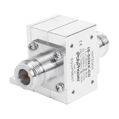 Protector Coaxial RF / 1.5-700 MHz / 50 Ω / Conectores N Hembra / Ceja Lateral / 2 kW | IS-50NX-CO