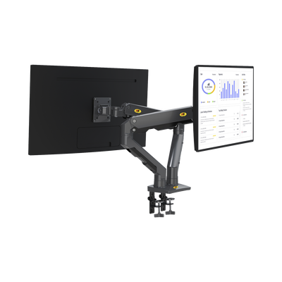 Montaje de Escritorio articulado para 2 monitores de 27-34" /  Soporta hasta 16 kg  por brazo/ Vesa 75 x 75 / 100 x 100 / Acero / Giro: 360° | G65-NB
