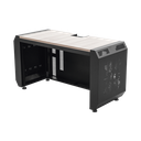 Consola Profesional para Monitoreo o Computo | Ranura para Base de Monitores | Microperforaciones | Luces LED Decorativas | Tomacorriente HTCM1U10C | Tapas Organizadoras de Cables | Niveladores | Rack para Montaje de Equipos | Ranura Pasaca | EMS03