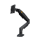 Brazo Ajustable para Monitor Ergonómico / Compatible con Monitores de 17" - 30" / Capacidad de Peso hasta 9 kg / Rotación 360° / Inclinación +85° a  -30° / Giro 180° / Ajuste de Resorte de Gas / Color Gris | F80NB
