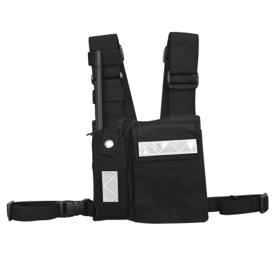 Pechera Universal Sin Logo con Soporte para Radio y Bolígrafo más Bolsa con Cinta Adherente para su Seguridad. | CPP-SLG