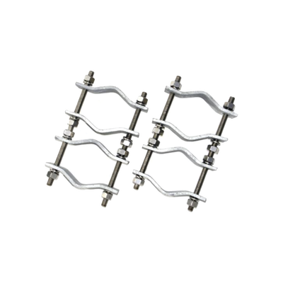 Juego de Dos Abrazaderas Dobles para Mástiles de 3.8 a 8.9 cm, con Separación entre centros de 12 cm. | ANTC-482