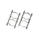 Juego de Dos Abrazaderas Dobles para Mástiles de 3.8 a 8.9 cm, con Separación entre centros de 12 cm. | ANTC-482