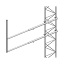 Brazo tipo "F" para tramos STZ-45G, galvanizado por inmersión caliente. | SBL-45G