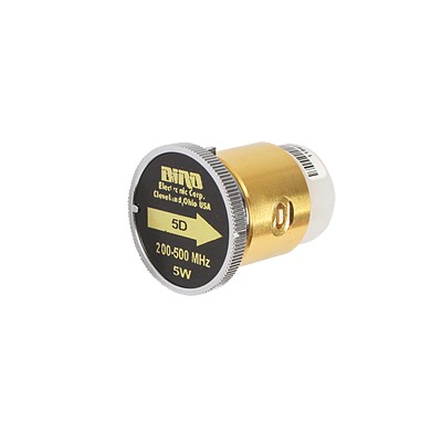 Elemento de 5 Watt en Línea 7/8" para Wattmetro BIRD 43 en Rango de Frecuencia de 200 a 500 MHz. | 5D