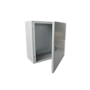 Gabinete de Acero IP66 Uso en Intemperie (400 x 400 x 200 mm) con Placa Trasera Interior de Metal y Compuerta Inferior Atornillable (Incluye Chapa y Llave T). | PST-4040-20A
