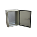 Gabinete de Acero IP66 Uso en Intemperie (300 x 400 x 200 mm) con Placa Trasera Interior de Metal y Compuerta Inferior Atornillable (Incluye Chapa y Llave T). | PST-3040-20A