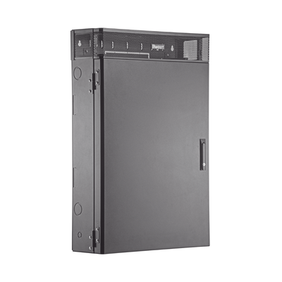 Gabinete de Montaje en Pared TrueEdge™, Con 3 UR para Equipo Activo y 3 UR para Paneles de Parcheo, Fabricado en Acero, Color Negro | WME3BL