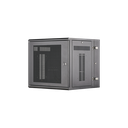 Gabinete PanZone de Montaje en Pared, de 19in, Puerta Ventilada, 12 UR, 635mm de Profundidad, Color Negro | PZWMC12P