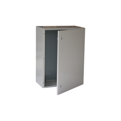 Gabinete de Acero IP66 Uso en Intemperie (600 x 800 x 300 mm) con Placa Trasera Interior Metálica y Compuerta Inferior Atornillable (Incluye Chapa y Llave T). | PST-6080-30A