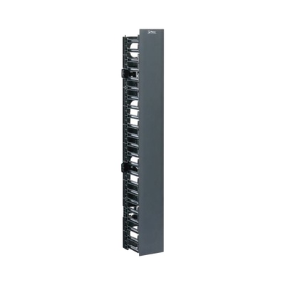 Organizador Vertical NetRunner, Sencillo (Solo Frontal), Para Rack Abierto de 45 Unidades, 4.9in de Ancho, Color Negro | WMPVF45E