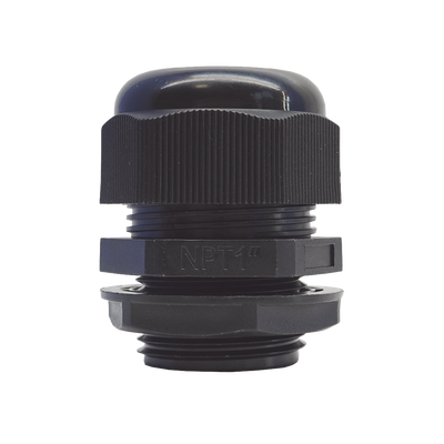 Conector Plástico Negro Tipo Glándula para Rosca NPT 1" | TXG-PG-100NBK