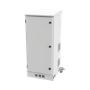 Gabinete de Piso para Exterior con Ventiladores y Termostato con Rack de 19" de 16 U + Espacio para Baterías, Se envía el Gabinete Armado. | LP-FORTE-16U-BAT