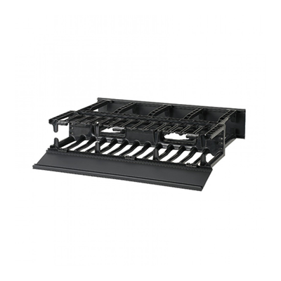 Organizador de Cables Horizontal NetManager de Alta Densidad, Doble (Frontal y Posterior), Para Rack de 19in, 2UR, Color Negro | NM2