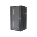 Gabinete PanZone de Montaje en Pared, de 19in, Puerta con Ventana de Seguridad, 26 UR, 635mm de Profundidad, Color Negro | PZWMC26W