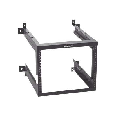 Rack PanZone® de Montaje en Pared, de 19in, Profundidad Ajustable, Rieles Numerados y Roscados #12-24, 9 UR, Color Negro | AWMR9