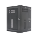 Gabinete PanZone de Montaje en Pared, de 19in, Puerta Ventilada, 18 UR, 635mm de Profundidad, Color Negro | PZWMC18P