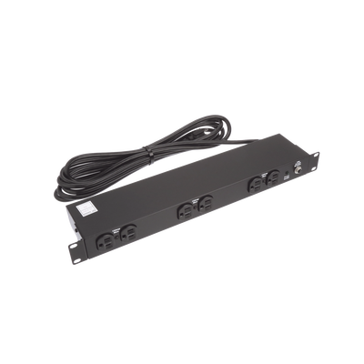 PDU Básico de Montaje en Rack, Con 6 Salidas Frontales NEMA 5-15R,  Enchufe de Entrada NEMA 5-15P, de 19in, 1UR, 15 Amp, 120 Vca | DP1N190615