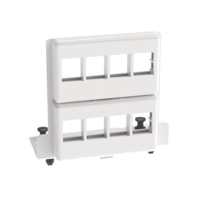 Patch Panel de 8 Puertos Keystone, Para Uso con Gabinetes Multipropósito, de Instalación a Presión, Color Blanco | NKMS8PPB