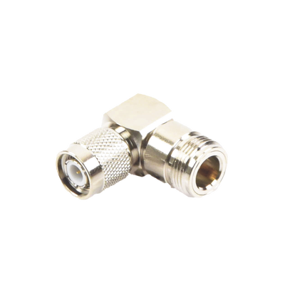 Adaptador en Ángulo Recto de Conector TNC Macho a N Hembra, Níquel/ Oro/ Teflón. | RFT-1234-11