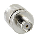 Adaptador en Línea de Conector Mini UHF Hembra a UHF Macho (PL-259), Níquel/ Oro/ Teflón. | RFU-626