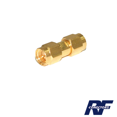 Adaptador Tipo Barril, de Conector SMA Macho a SMA Macho, Oro/ Oro/ Teflón.â€‹ | RSA-3403-1