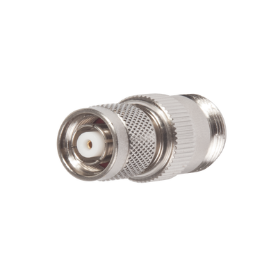 Adaptador en Línea, de Conector TNC Macho Inverso a N Hembra, Niquel/ Oro/ Teflón. | RP-1234