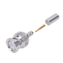 Conector BNC Macho de Anillo Plegable para Cable LP-142, LP-195, LMR-195, RG-58/U, RG-142/U, Plata/Oro/Teflón. | RFB-1106-2ST
