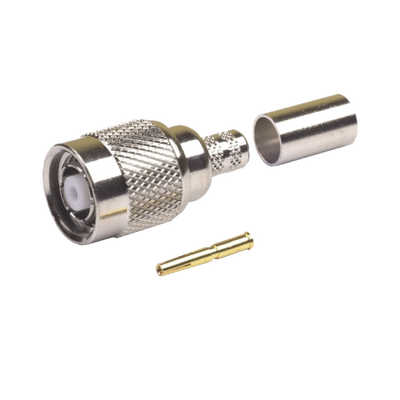 Conector TNC Macho Inverso de Anillo Plegable para Cables LMR-240, RG-8/X, Níquel/ Oro/ Teflón. | RP-1202-X