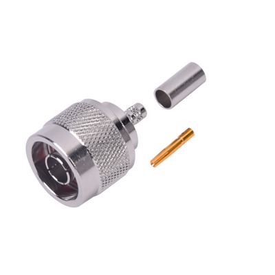 Conector N Macho Inverso de Anillo Plegable para cables RG-58/U, RG-142/U. | RP-1005-C