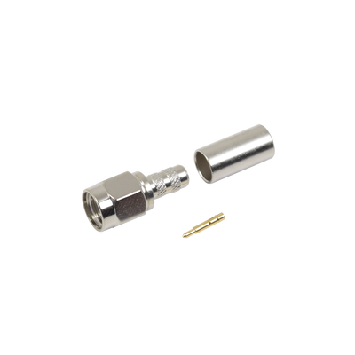 Conector SMA Macho de anillo plegable para cable RG-58/U, Niquel / Oro / Teflón. | RSA-3000-C
