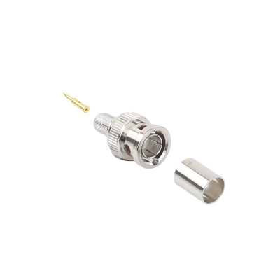 Conector BNC Macho de Anillo Plegable para Cable Belden 8281 tipo RG-59/U, Níquel/ Oro/ Delrin. | RFB-1708