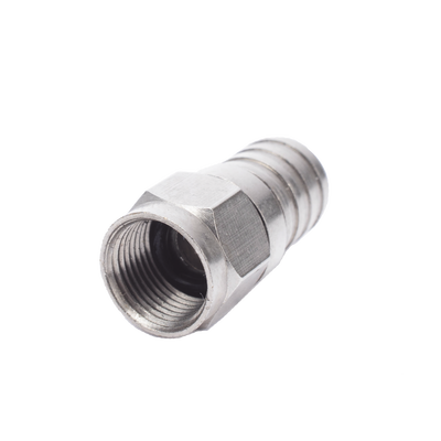 Conector F Macho, 75 Ohm, Plegable para Cable RG-6/U sin pin, Niquel/Polietileno. | RFF-1402-08