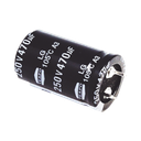 Capacitor Electrolítico de Aluminio, Radial de 470 µFd, 250 Vcc, 105 °C, 25 x 40 mm. | CE470/250V