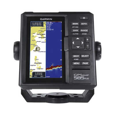Plotter de Navegación GPSMAP 585 Plus / Pantalla 6" WVGA / Sonar CHIRP 600W / ClearVü Scanning Sonar / Compatible GPS-GLONASS-BeiDou / Quickdraw Contours / 2 Ranuras SD / IPX7 / Multiidioma | 10-01711-00