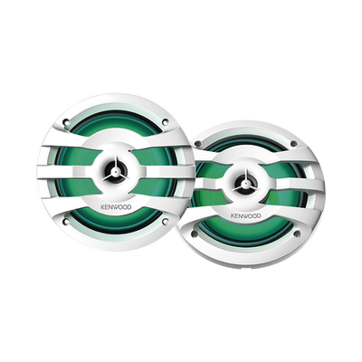 Par de altavoces fabricados en grado marinos en rejilla color blanco de 6.5" con iluminación led,  potencia máxima de 260 W | KFC-1673MRWL