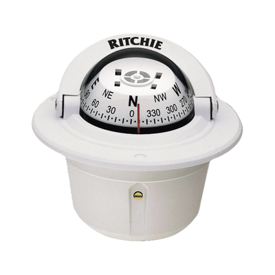 Brújula serie Explorer en color blanco, con iluminación nocturna color verde. | F-50W