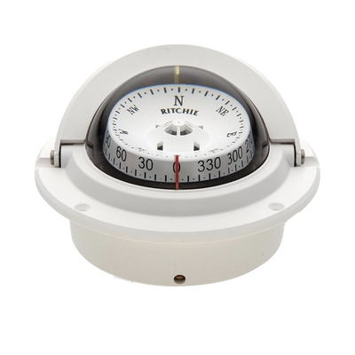 Brújula serie Voyager en color blanco, cuenta con iluminación nocturna color verde. | F-83W